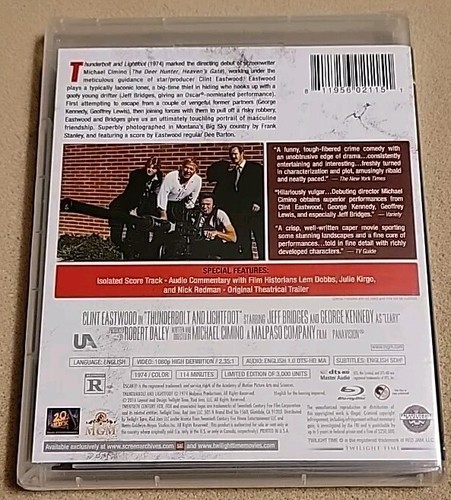 NEW Thunderbolt and Lightfoot (Blu-ray, 1974) Twilight Time Limited Edition OOP  - Picture 2 of 5