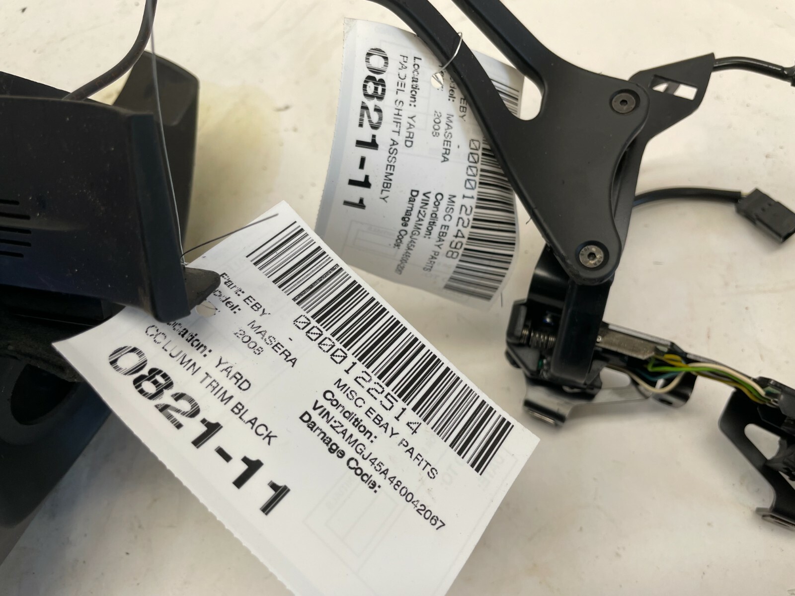2008 MASERATI GRANTURISMO STEERING WHEEL PADDLE SHIFTERS W COLUMN COVER OEM