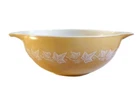 Pyrex Sandalwood 4 Qt Cinderella Mixing Bowl with Tan Ivy Leaves 13" Vintage