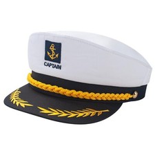 Captain Hat Sailor Skipper Cap Yacht Boat Captains Hat for Men Women Adjustab...
