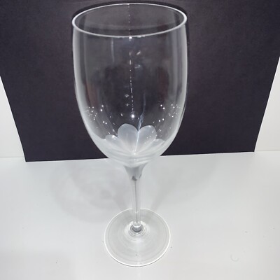 Lenox ATRIUM Crystal CLEAR Goblet - Frosted Petals - 8 3/8  H - Mint Condition