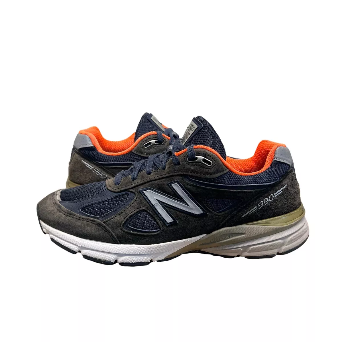 New 990v4 Shoes Navy Blue Orange W990NV4 Made USA Women's Size 9.5