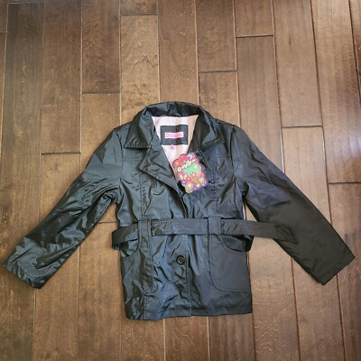 #ad Gasoline Girl#x27;s Junior Black Coat Jacket Size Large 14 NWT $25.49