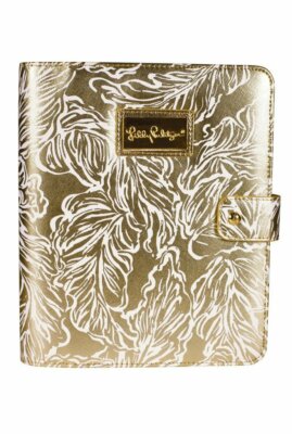 Lilly Pulitzer NWT Agenda Folio Soft Case Gold Metallic Palms $45