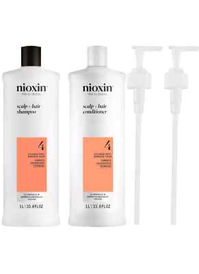 Nioxin System 4 Cleanser & Scalp Therapy Conditioner 33.8oz  Duo - 2 Pumps