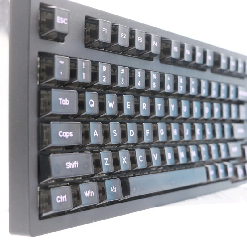 152PCS Black Transparent Mechanical Keyboard Keycaps for Enhanced Aesthetics