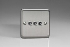 Varilight Classic Matt Chrome Steel 10 Amp 2-Way Toggle Light Switches 
