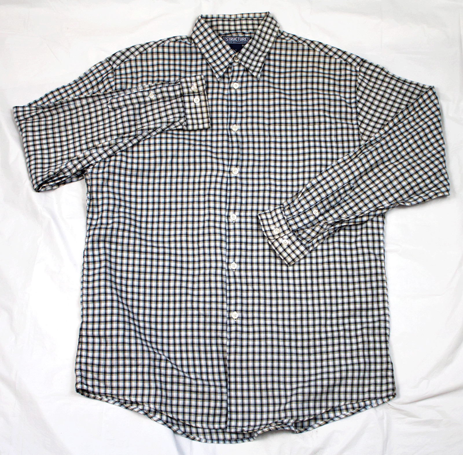 Structure Mens Long Sleeve Button Front Shirt Siz… - image 1