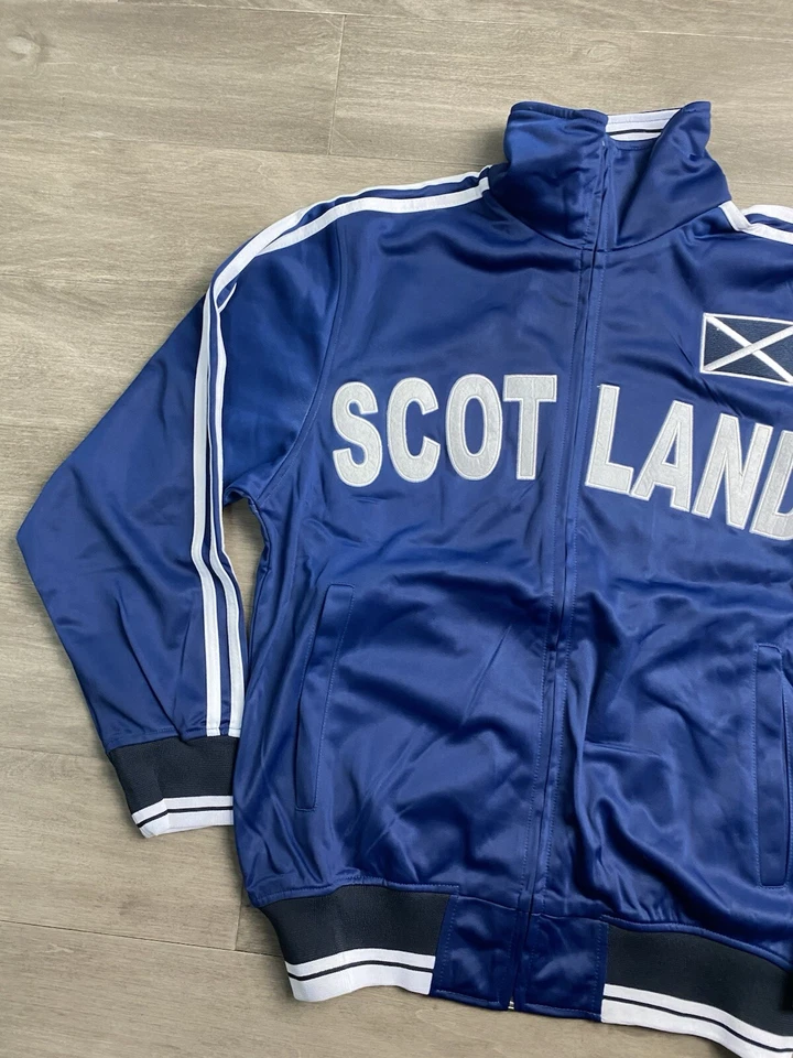 Chaqueta de Pista Ghast Azul ESCOCIA Bordada Deletrear Bandera Nacional Talla Xs Nueva Foto 2 de 4
