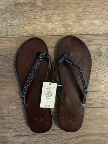 Abercrombie & Fitch Cork Slides Brown Beige Summer Leather Sandals Shoe Mules 11 Men main image 2