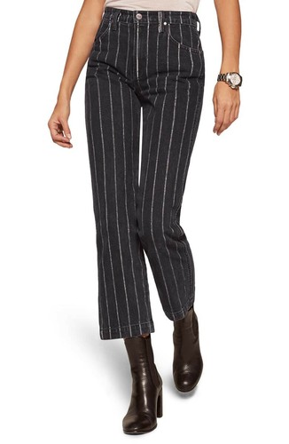Roper Jean Black Striped Denim Size 