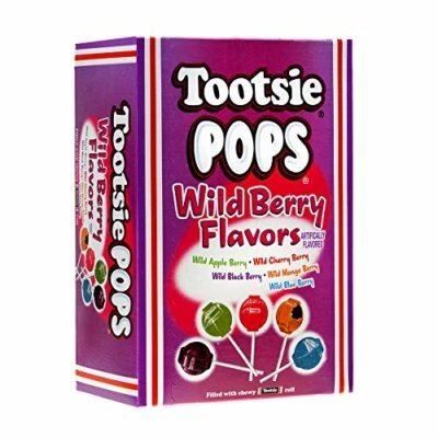 TOOTSIE ROLL Tootsie Pops Assorted Wild Berry Flavors Chocolatey Center 3.75 Pound 100 Count
