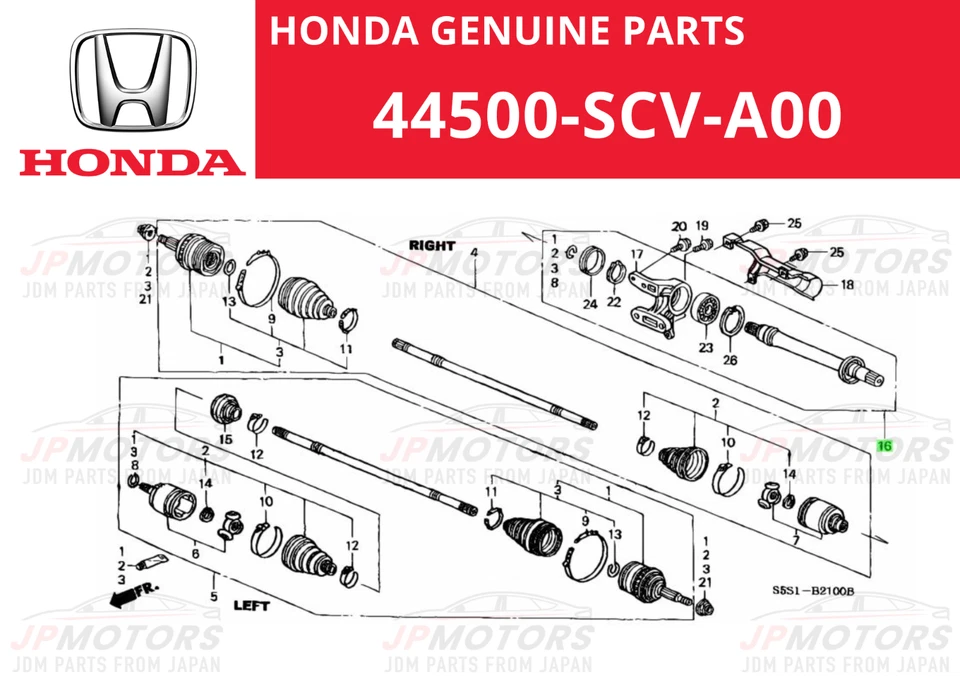 HONDA Genuino Acura RSX K20A2 K20Z1 Eje Intermedio Medio Eje 6 Velocidades Nuevo JDM Foto 3 de 4