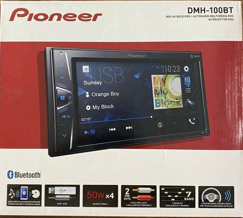 Pioneer DMH-100BT Bluetooth Media Player Android iPhone USB Aux 4