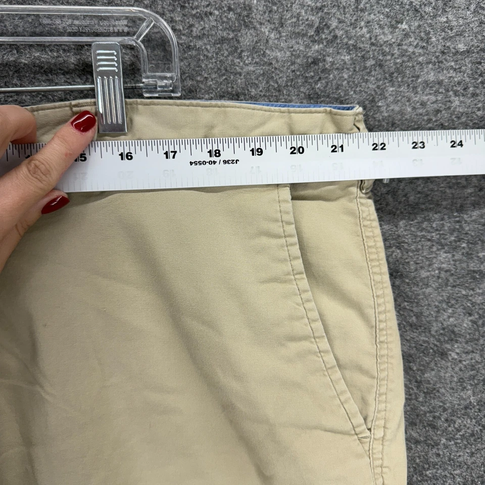 Pantalones Cortos Club Room Hombres 42 Beige Tiro Medio Bolsillos Chino Algodón Ajuste Regular Comodidad Foto 3 de 4