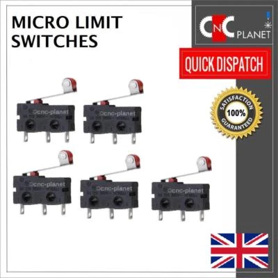 Limit Switch Roller type 250V 5A N/O N/C Micro Limit Switches V-Slot CNC 3D UK