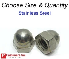 Stainless Steel Cap Acorn Hex Nuts UNC Grade 18-8 / 304 (Choose Size & Qty)