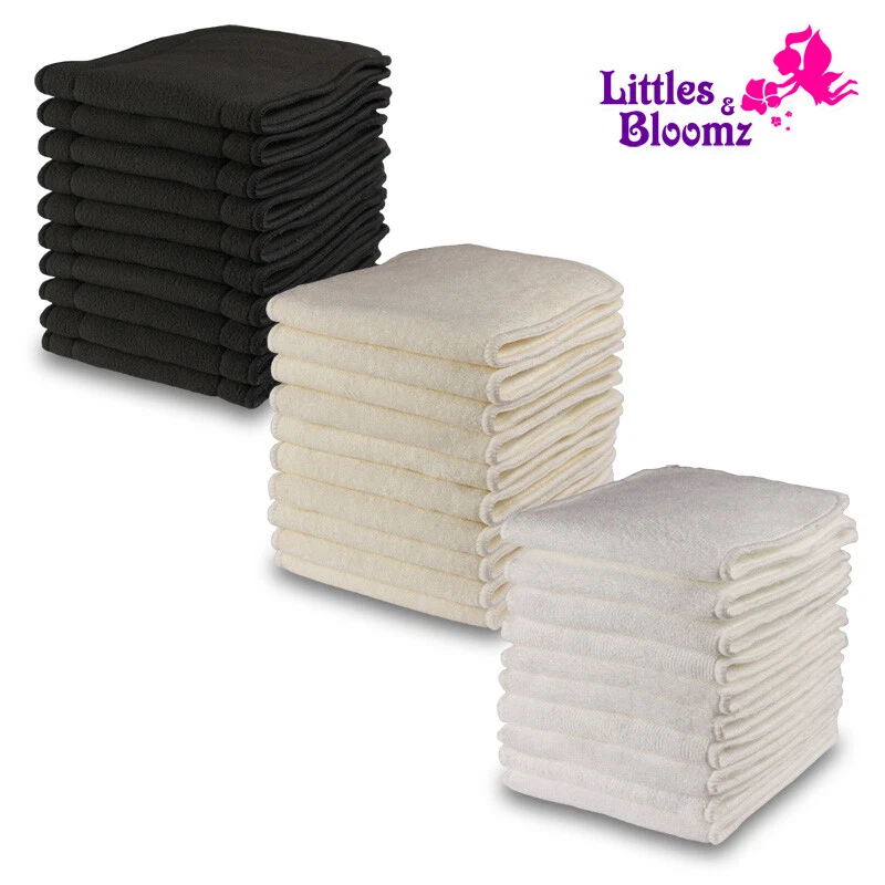 LITTLES&BLOOMZ Reusable Washable Inserts Boosters Liners For Real Pocket Cloth Nappy