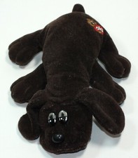 Vintage Pound Puppies Tonka Plush Small Puppy Stuffed Animal Dark Brown Dog P14
