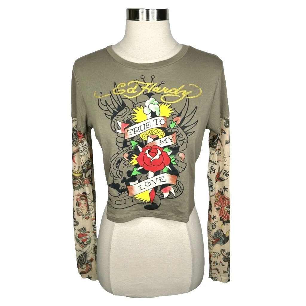 Top de algodón para mujer Ed Hardy
