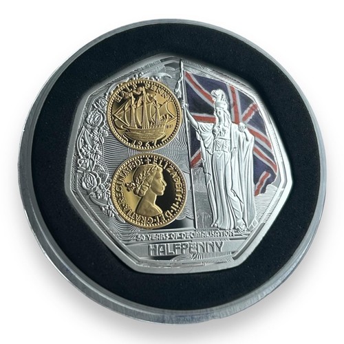 50 anni di decimalizzazione completo set di 9 monete COA 50p monete a forma di - Foto 7 di 10