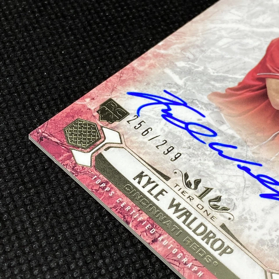 #/299! 🚨2016 Topps Tier One Kyle Waldrop RC Auto Cincinnati Reds Rookie - Image 3 of 3