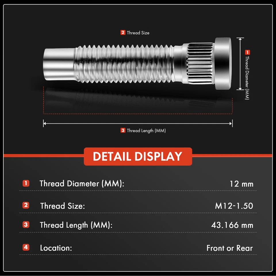 10x Tacos de rueda M12-1,5 para Chevy Cruze 2010-2015 Buick Encore Cadillac ATS Foto 2 de 4