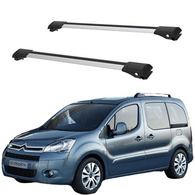 Roof Rack Cross Bars Set to fit Citroen Berlingo II 2008-2012 Gray set