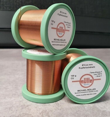 Enamelled copper wire, coil wire CUL Ø 0.09 mm on coil, 100 g, * new!''