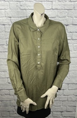TALBOTS WOMEN'S OLIVE GREEN LONG SLEEVE TOP SIZE L