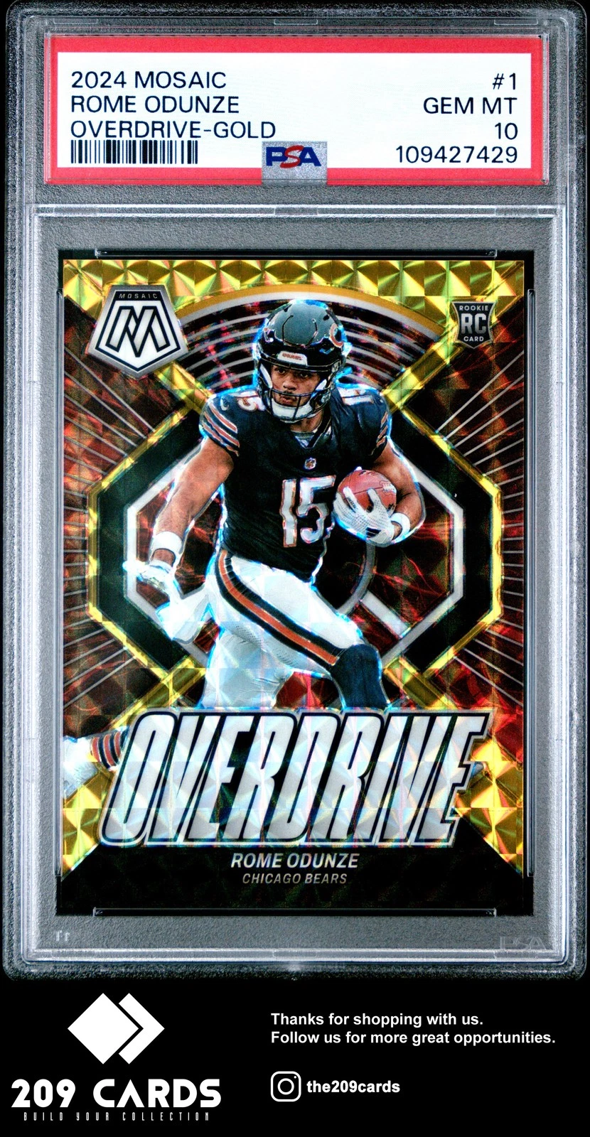 Rome Odunze Panini Mosaic Overdrive #1 Gold