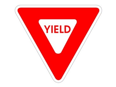 Yield Sign Indoor Wall Vinyl Decal Sticker 5'' - 34'' kids decor