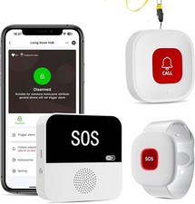 WiFi Caregiver Page Wireless Call Button System - 1 Lanyard + 1 Wristband Emerge
