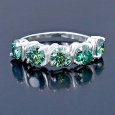 Beautiful 2.30 Ct Round Cut Blue Diamond Band...