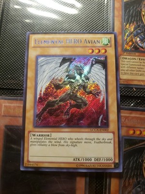 Yugioh Elemental Hero Avian LCGX-EN002 Unlimited Edition Secret Rare