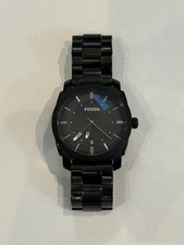 Fossil Machine Black Dial Black-plated Mens W...
