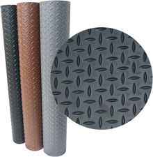 Goodyear Diamond-Plate Rubber Flooring - 3.5Mm X 36" X 6Ft - Dark Gray