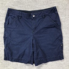Carhartt Shorts Womens 14 Blue Utility Ripstop Workwear Elastic Waist Pockets