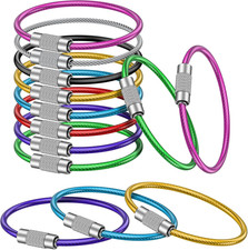 4"/ 6" Keychain Cable, 2 Mm Thick Wire Key Ring, Twist Lock Luggage Tag Loops, M