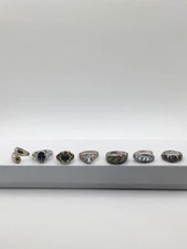 Vintage Lot of 7. Sterling Silver Mixed Rings. woman’s   Small.  Estate  Auction