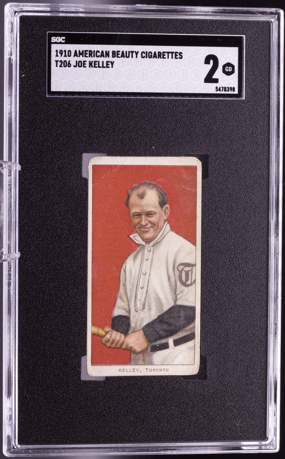 1910 T206 Joe Kelley Batting American Beauty Back ! SGC 2 Good HOF Rare Back !