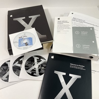 APPLE MAC OS X PANTHER VERSION 10.3 DISC IN BOX WITH MANUAL M9227LL/A
