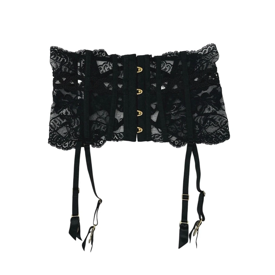 Lencería ajustadora de cintura para mujer Aubade corsé transparente de encaje negro talla S Foto 3 de 4