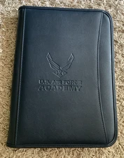 US Air Force Academy Portfolio Case Zip Closure Organizer Leed's Black 10"x13"