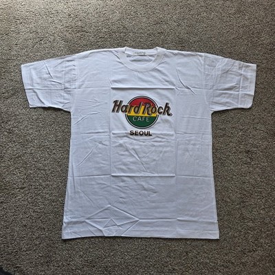 NOS Vtg Hard Rock Cafe Seoul T-Shirt Adult XL White Single Stitch Grand Prix Tag