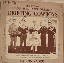 THE BEST OF HANK WILLIAMS' ORIGINAL DRIFTING COWBOYS LP 1979 BOLL WEEVIL BW111 