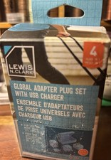 Lewis N Clark Universal Power Adapter 4-in-1 EK135 Travel Adapter Color Blue NIB
