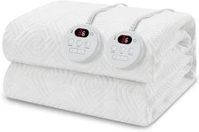Heated Mattress Pad Queen Size - Embossed Electric Mattress Pad Cover Dual Contr