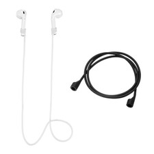 Magnetic Anti-Lost Straps 3Pcs Magnetic Soft Silicone Lanyard, Black, White