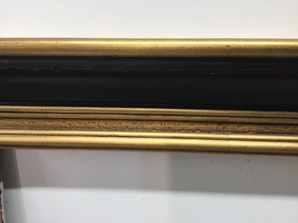 Marco de madera/eso cassetta vintage 28,75”x28,75”—22,7/8”x22,7/8” necesita restauración Foto 3 de 4